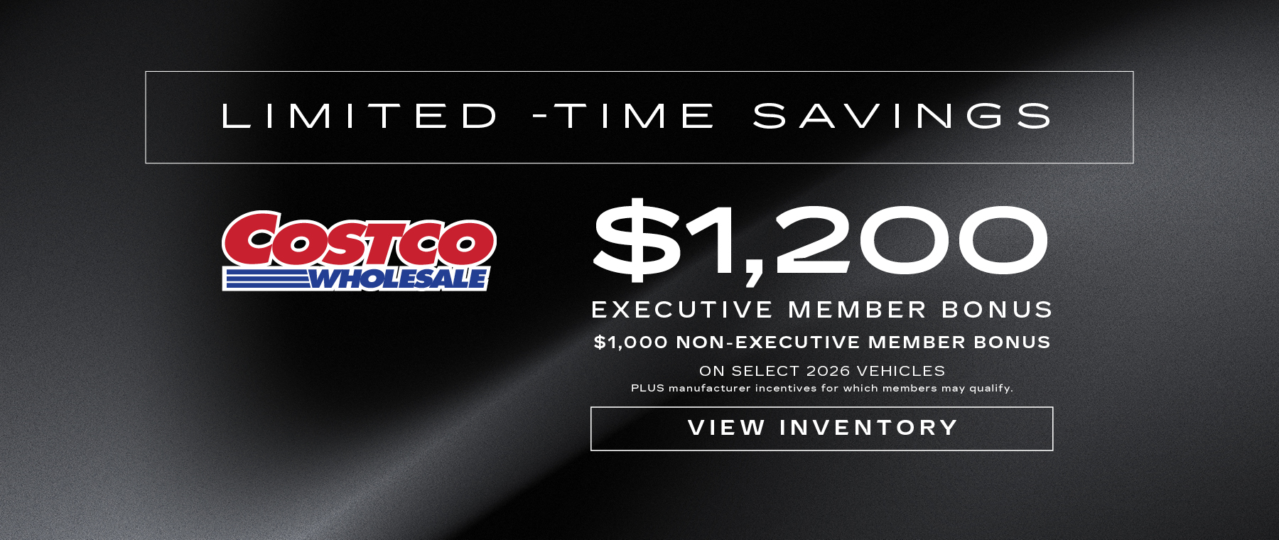 Cadillac vehicles on display with "No Payments for 90 Days" offer. Scenic desert backdrop.